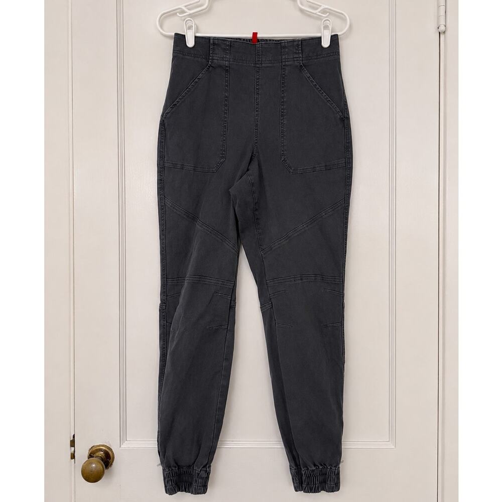 SPANX Women’s M Charcoal Gray Utility Cargo Jogger Pants Stretch Pull-On